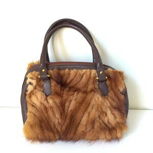Paolo Masi genuine Mink fur Double handled bag